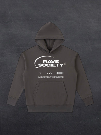 Rave Society Unisex Hoodie - FRONT PRINT (multiple colours)