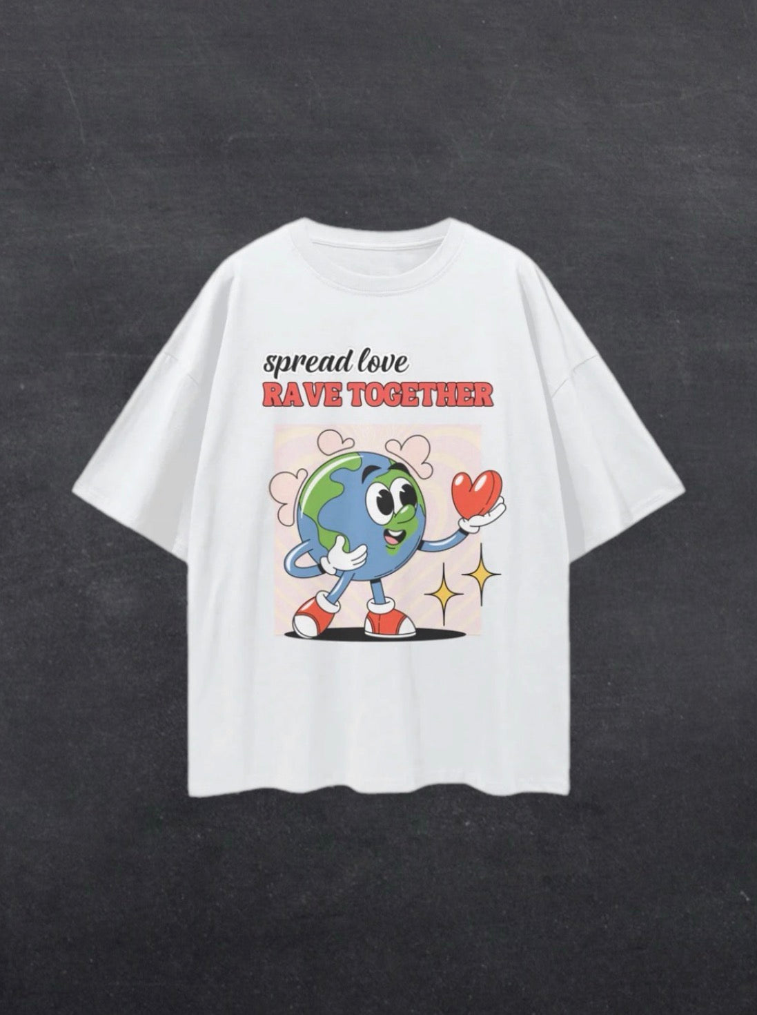 RAVE TOGETHER UNISEX TEE - FRONT PRINT (black/white)
