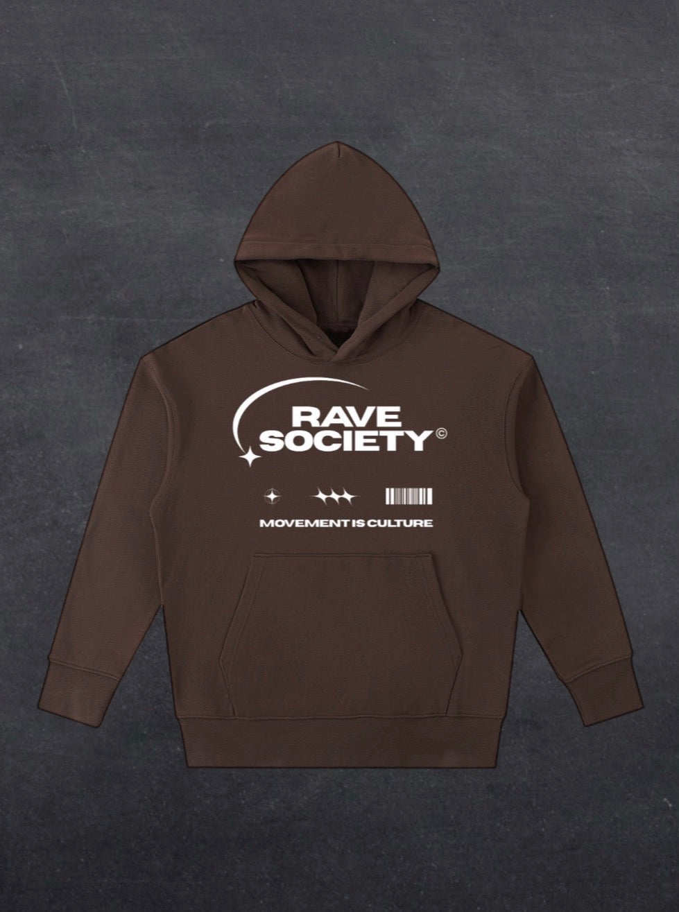 Rave Society Unisex Hoodie - FRONT PRINT (multiple colours)