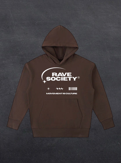 Rave Society Unisex Hoodie - FRONT PRINT (multiple colours)