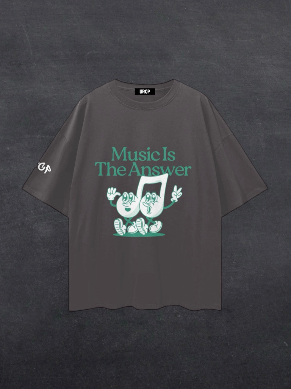 MUSIC IS THE ANSWER - FRONT PRINT (black/grey)