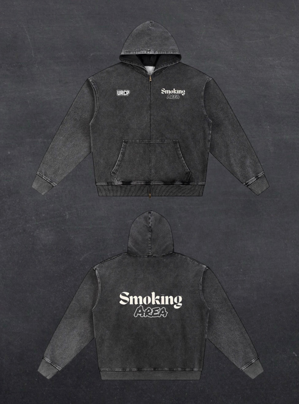 Smoking Area Unisex Oversized Zip Up Hoodie
