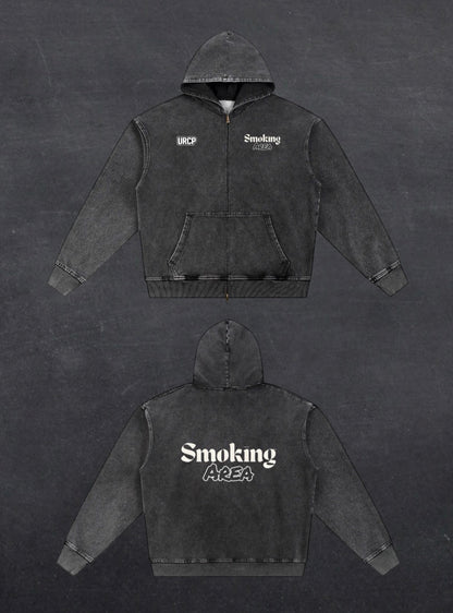 Smoking Area Unisex Oversized Zip Up Hoodie