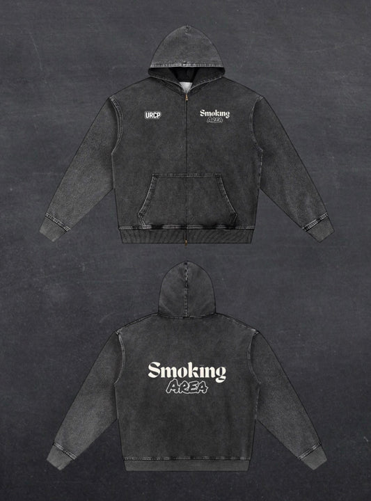 Smoking Area Unisex Oversized Zip Up Hoodie