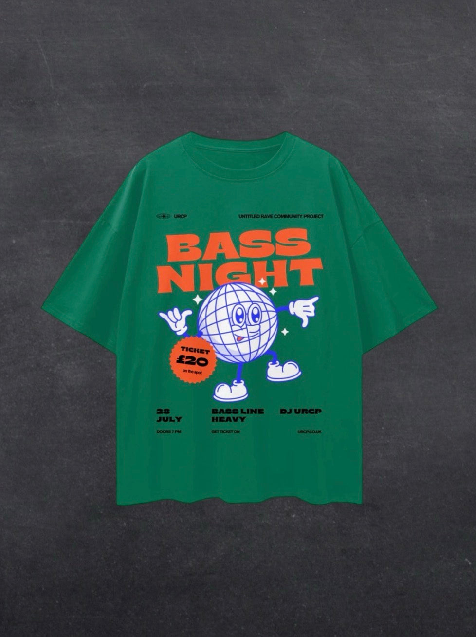 BASS NIGHT UNISEX TEE - FRONT PRINT (multiple colours)