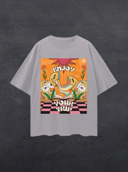ENJOY YOUR TRIP UNISEX TEE - FRONT PRINT (multiple colours)