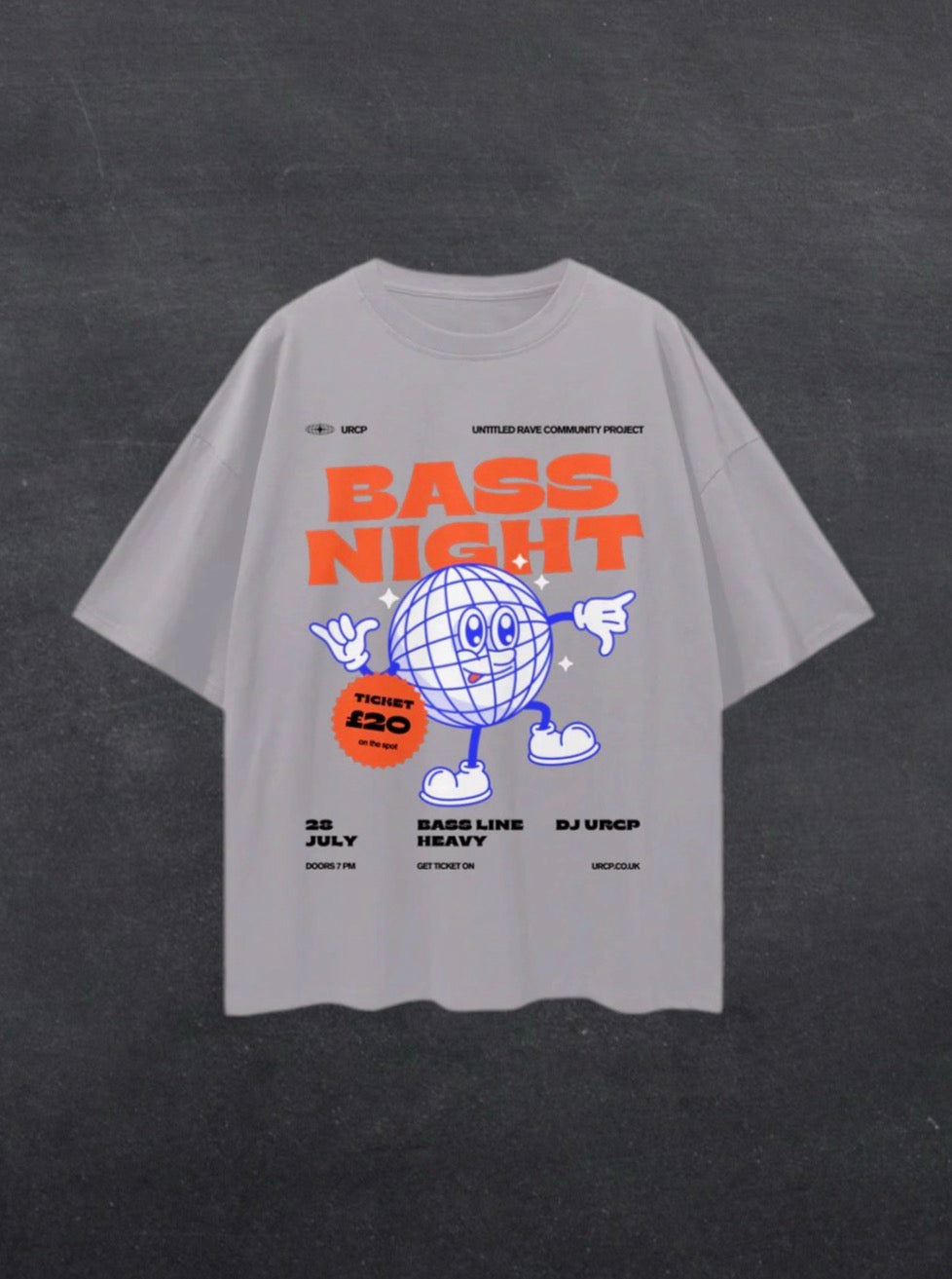 BASS NIGHT UNISEX TEE - FRONT PRINT (multiple colours)