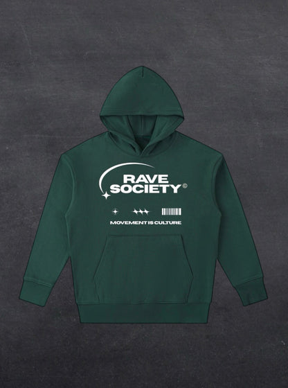 Rave Society Unisex Hoodie - FRONT PRINT (multiple colours)