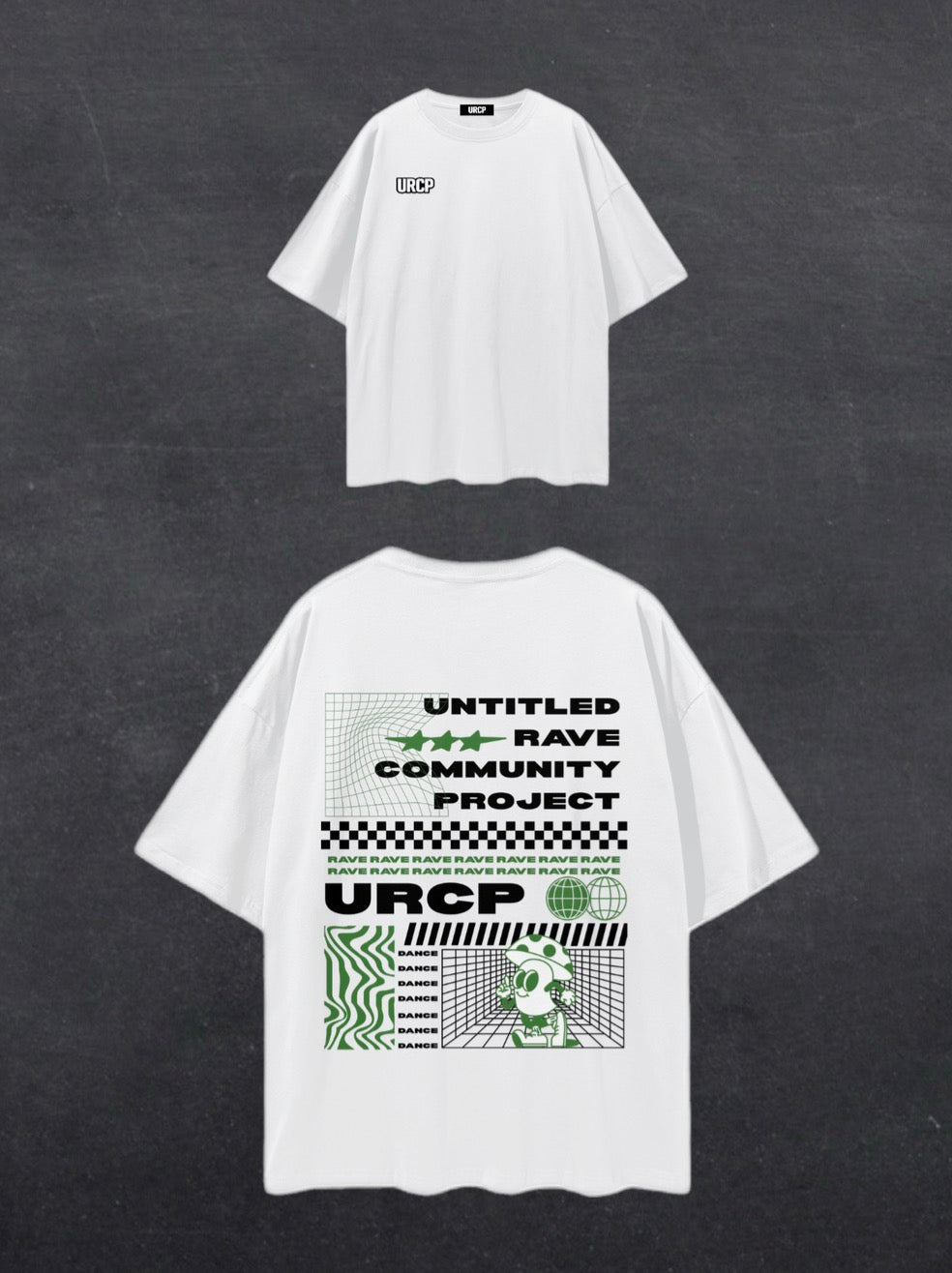 URCP UNISEX POSTER TEE - BACK PRINT (green)