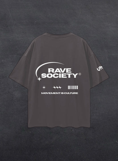 RAVE SOCIETY UNISEX TEE - BACK PRINT (multiple colours)