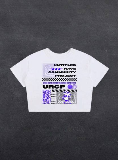 BLUE URCP POSTER CROPPED TEE - FRONT PRINT (white)