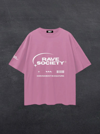 RAVE SOCIETY UNISEX TEE - FRONT PRINT (multiple colours)