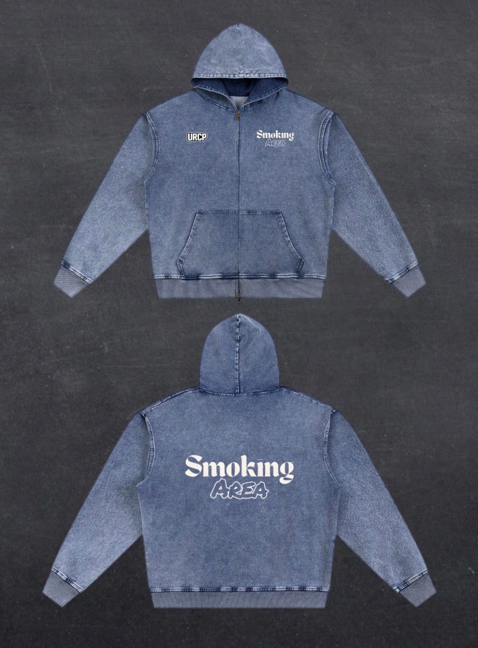 Smoking Area Unisex Oversized Zip Up Hoodie
