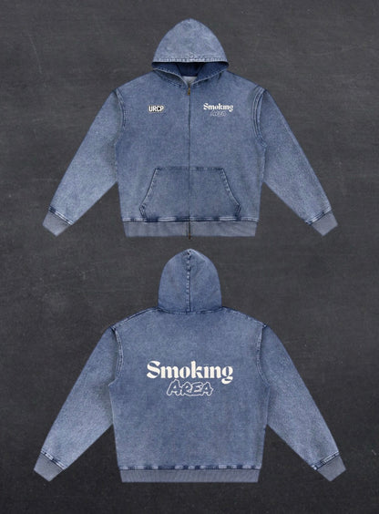 Smoking Area Unisex Oversized Zip Up Hoodie