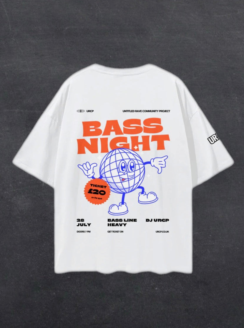 BASS NIGHT UNISEX TEE - BACK PRINT (multiple colours)