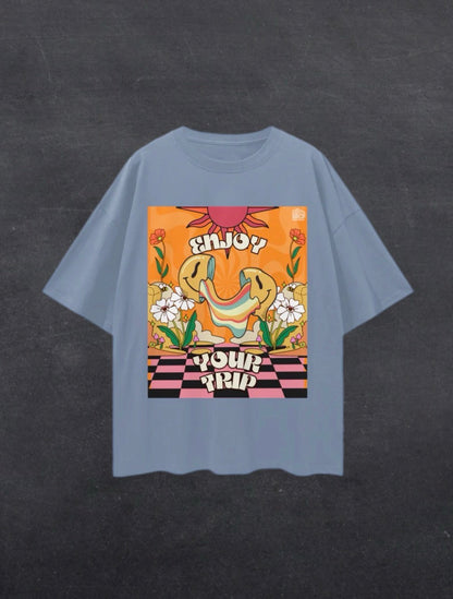 ENJOY YOUR TRIP UNISEX TEE - FRONT PRINT (multiple colours)