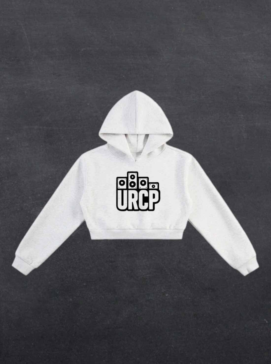 URCP LOGO CROPPED HOODIE - FRONT PRINT (grey)