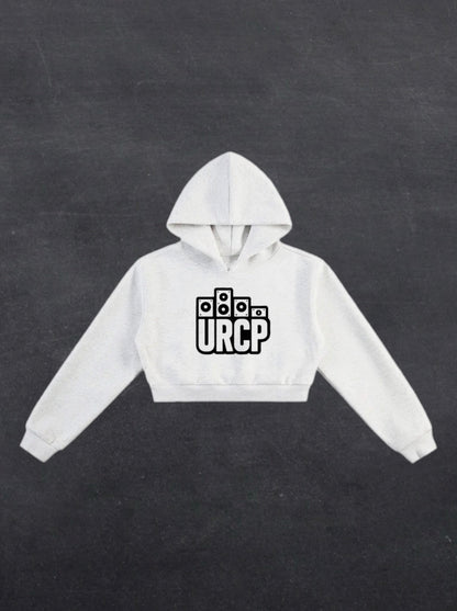 URCP LOGO CROPPED HOODIE - FRONT PRINT (grey)