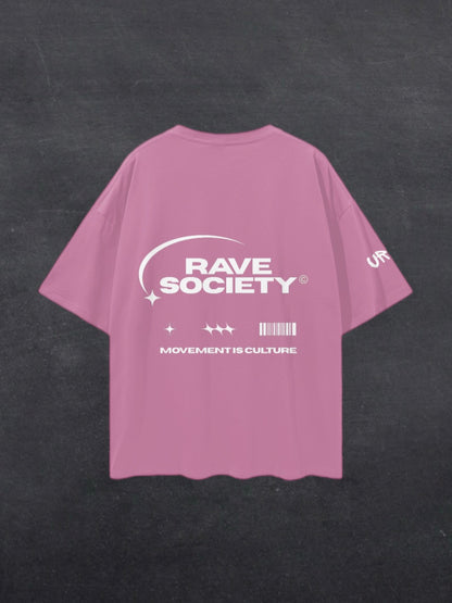 RAVE SOCIETY UNISEX TEE - BACK PRINT (multiple colours)