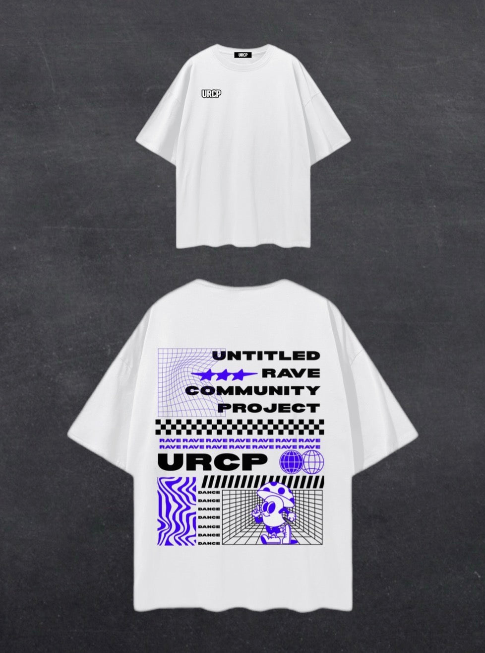 URCP UNISEX POSTER TEE - BACK PRINT (blue)