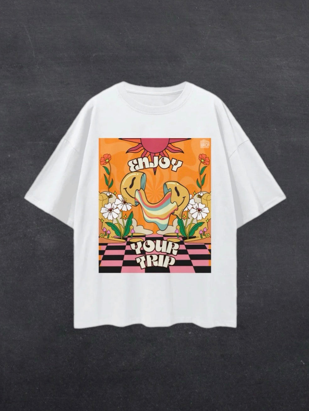 ENJOY YOUR TRIP UNISEX TEE - FRONT PRINT (multiple colours)
