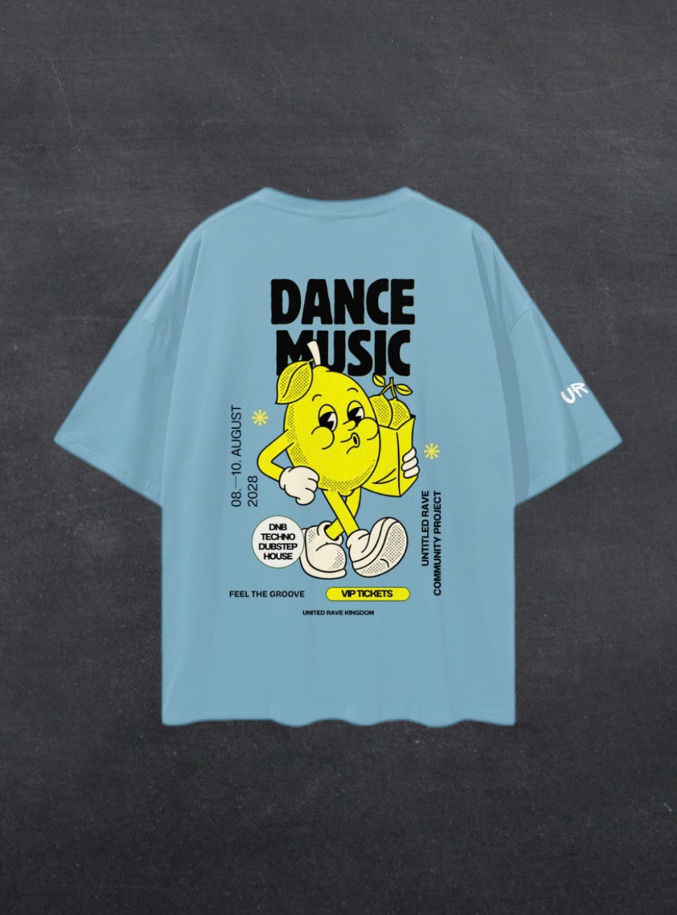 DANCE MUSIC UNISEX TEE - BACK PRINT (multiple colours)