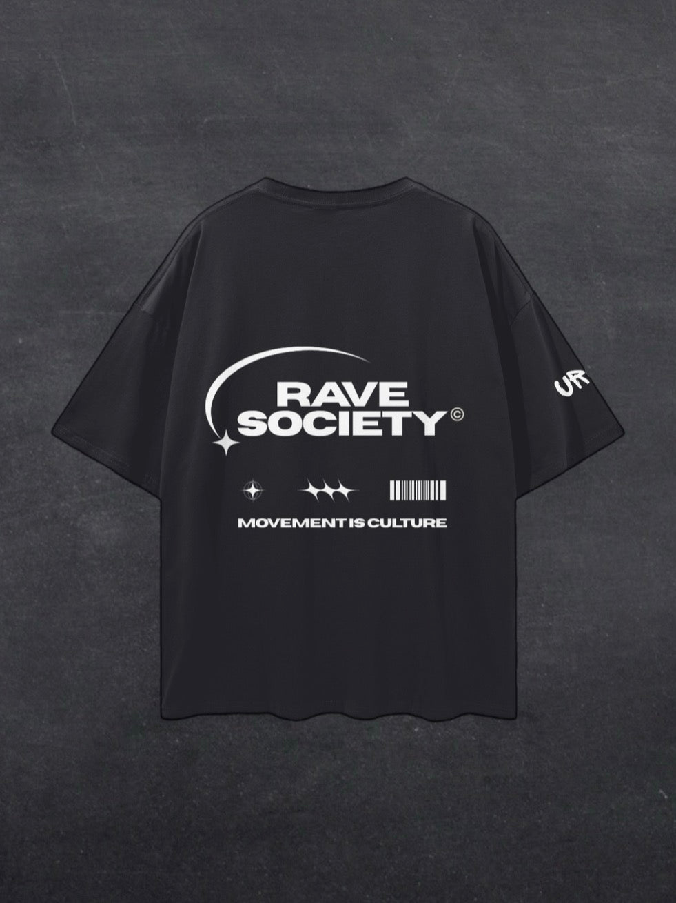 RAVE SOCIETY UNISEX TEE - BACK PRINT (multiple colours)