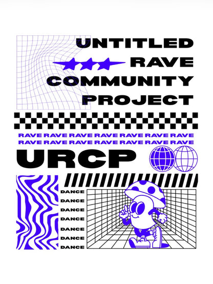 BLUE URCP POSTER CROPPED TEE - BACK PRINT (white)