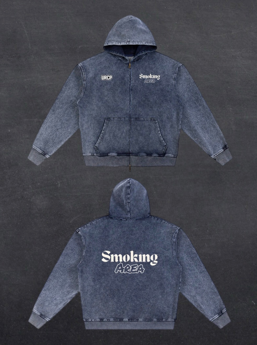 Smoking Area Unisex Oversized Zip Up Hoodie