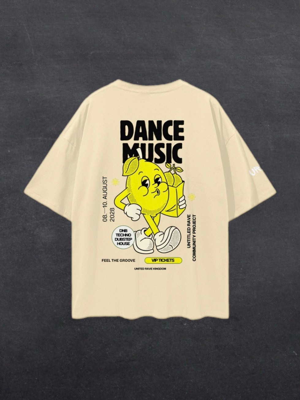 DANCE MUSIC UNISEX TEE - BACK PRINT (multiple colours)