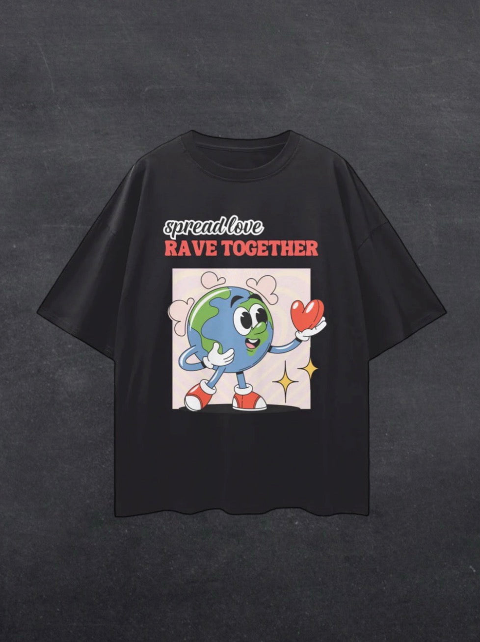 RAVE TOGETHER UNISEX TEE - FRONT PRINT (black/white)