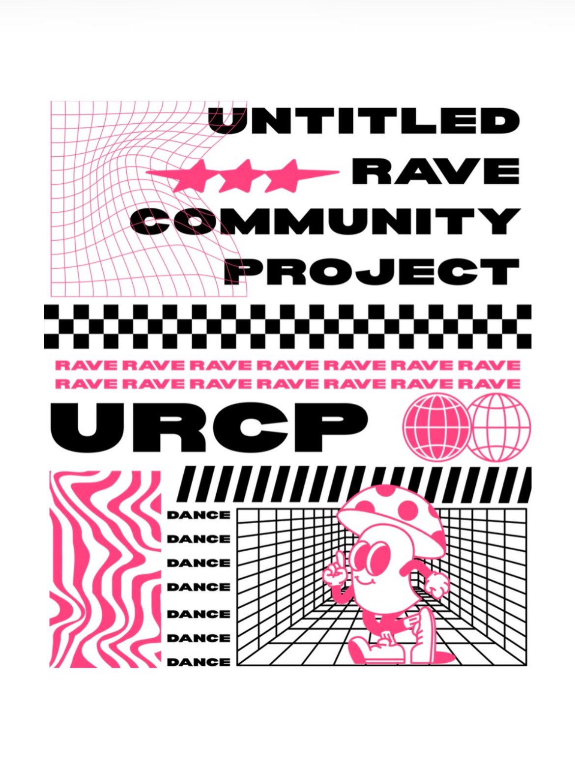 PINK URCP POSTER CROPPED TEE - BACK PRINT (white)