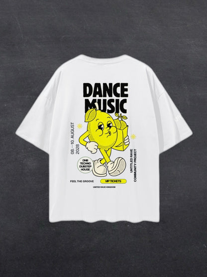 DANCE MUSIC UNISEX TEE - BACK PRINT (multiple colours)