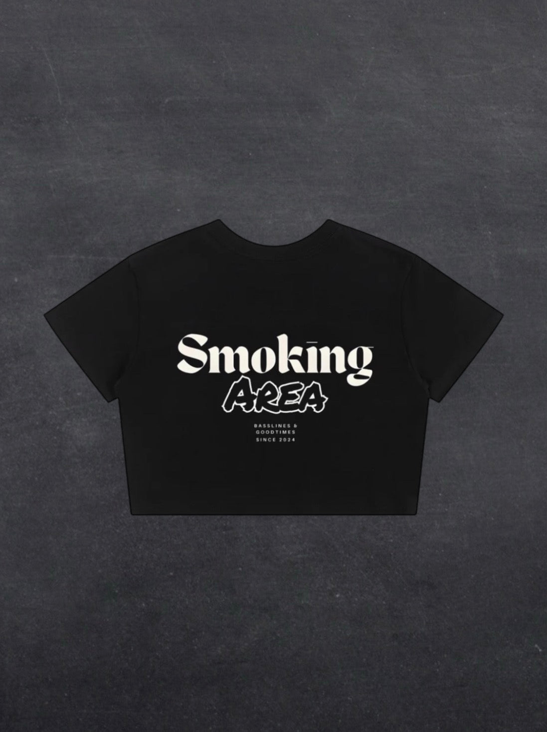 SMOKING AREA CROPPED TEE - BACK PRINT (black)