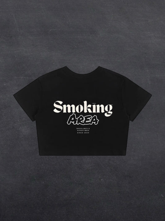 SMOKING AREA CROPPED TEE - BACK PRINT (black)