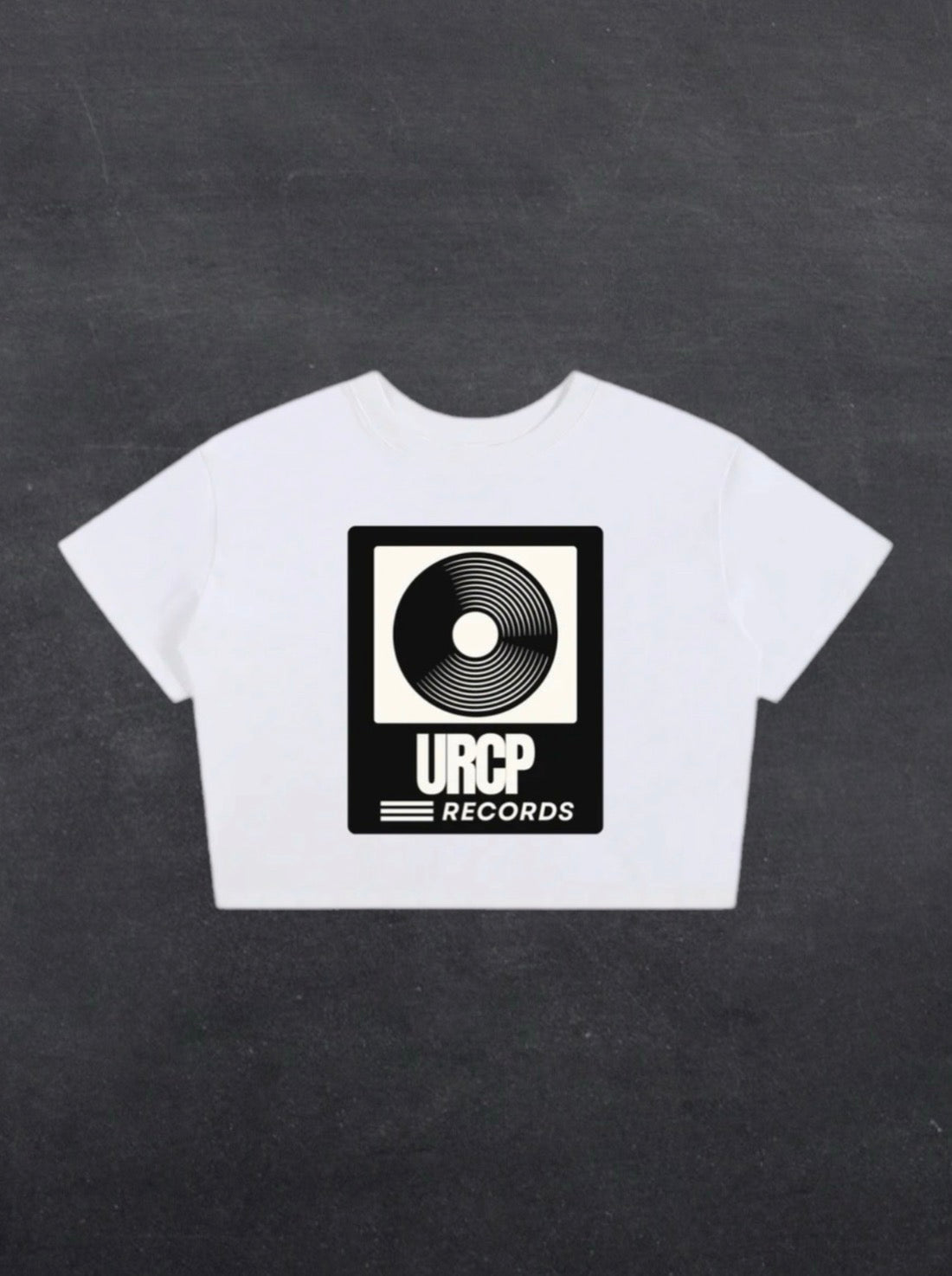 URCP RECORDS CROPPED TEE - FRONT PRINT (white)