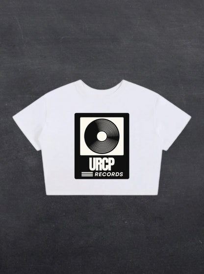 URCP RECORDS CROPPED TEE - FRONT PRINT (white)