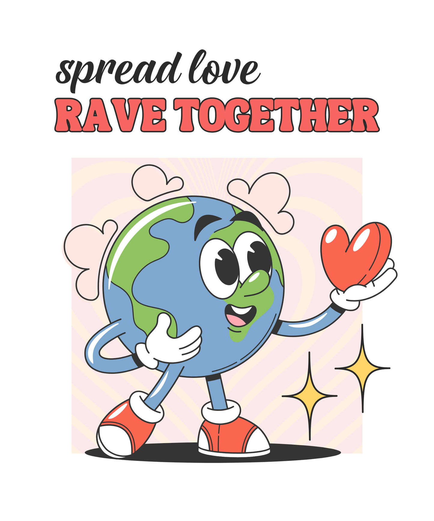 RAVE TOGETHER UNISEX TEE - BACK PRINT (black/white)