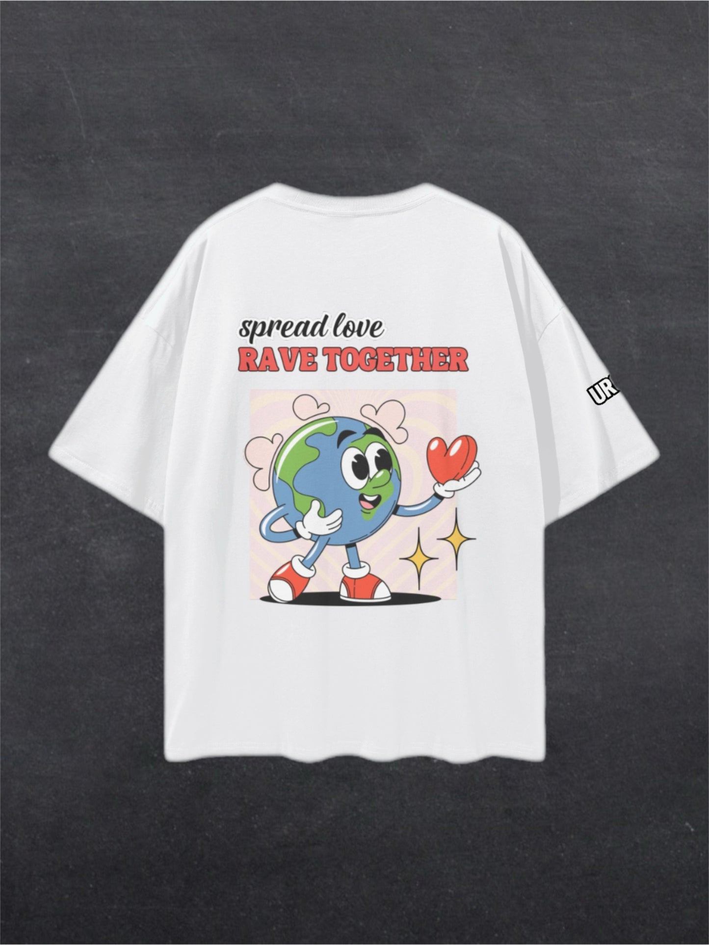 RAVE TOGETHER UNISEX TEE - BACK PRINT (black/white)