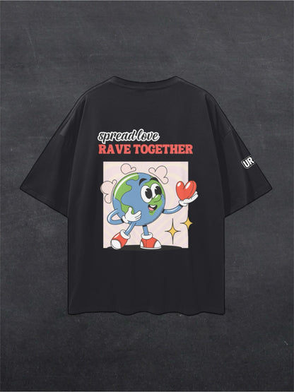 RAVE TOGETHER UNISEX TEE - BACK PRINT (black/white)