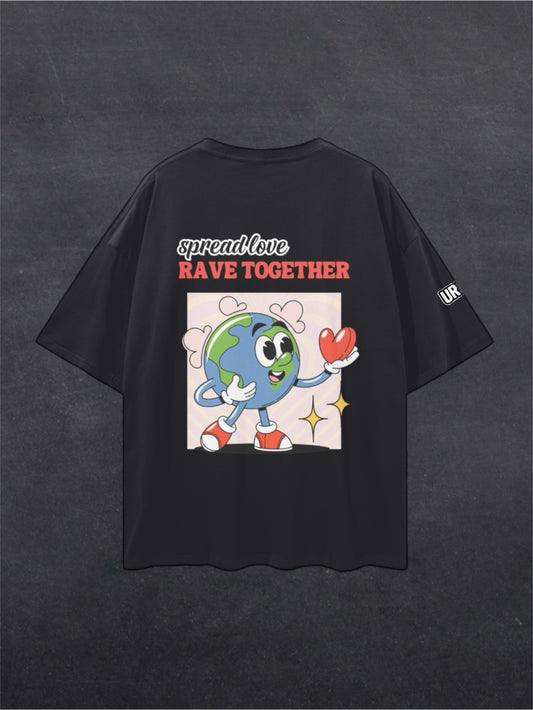 RAVE TOGETHER UNISEX TEE - BACK PRINT (black/white)