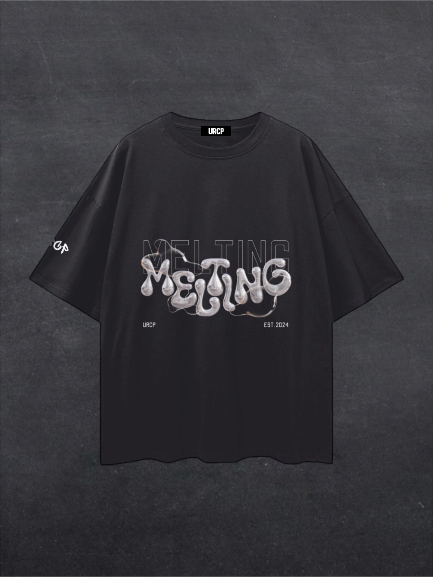 MELTING UNISEX TEE - FRONT PRINT (black/grey)