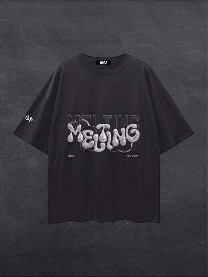 MELTING UNISEX TEE - FRONT PRINT (black/grey)