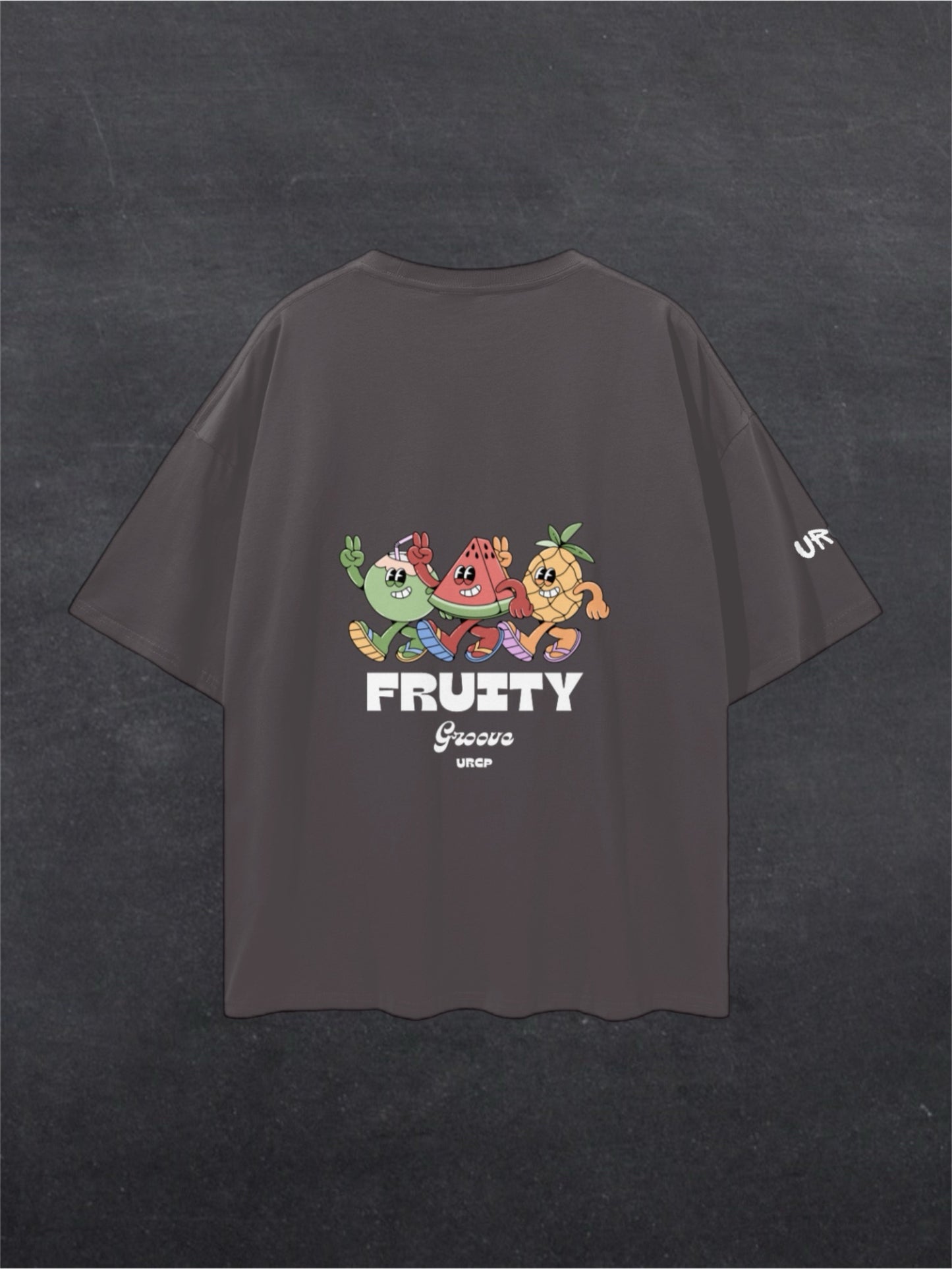 FRUITY GROOVE UNISEX TEE - BACK PRINT (black/grey)