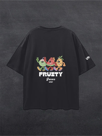 FRUITY GROOVE UNISEX TEE - BACK PRINT (black/grey)