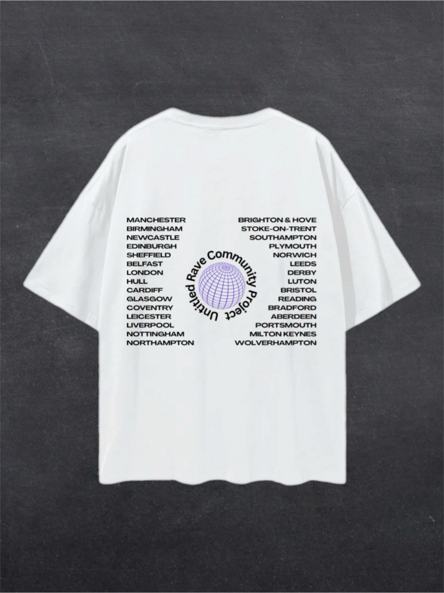 UNITED RAVE KINGDOM UNISEX TEE - BACK PRINT (multiple colours)