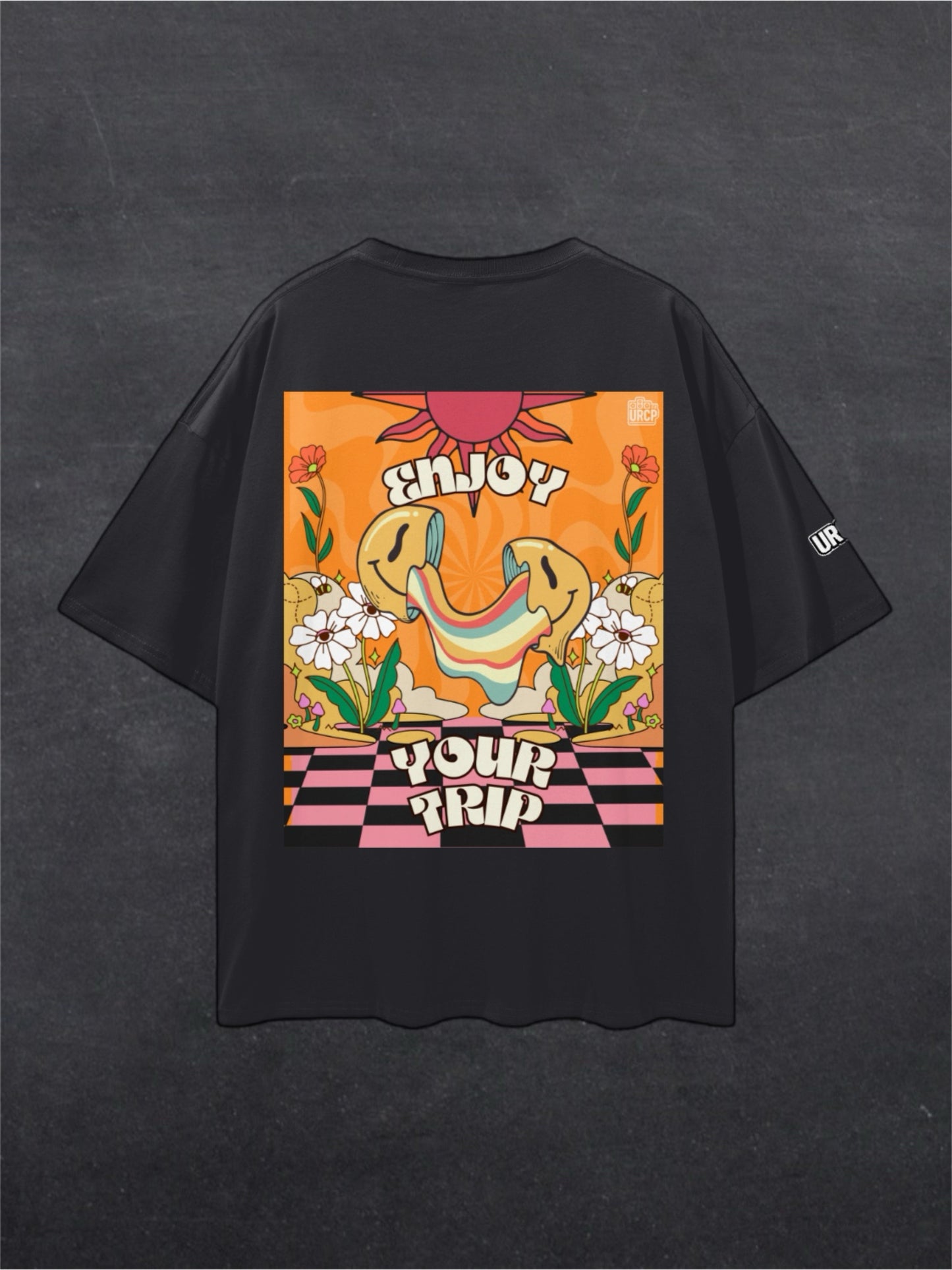 ENJOY YOUR TRIP UNISEX TEE - BACK PRINT (black/white)