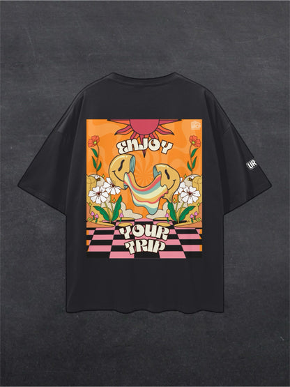 ENJOY YOUR TRIP UNISEX TEE - BACK PRINT (black/white)