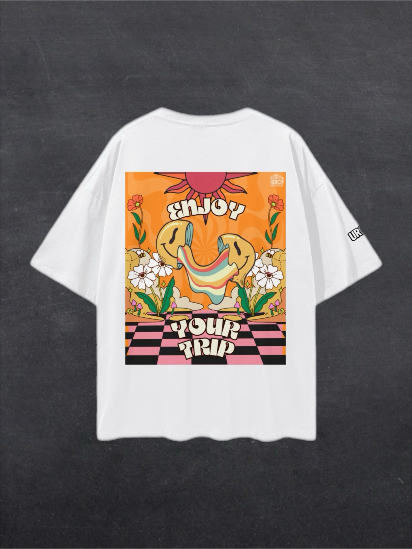 ENJOY YOUR TRIP UNISEX TEE - BACK PRINT (black/white)