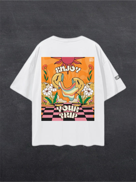 ENJOY YOUR TRIP UNISEX TEE - BACK PRINT (black/white)